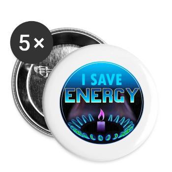 I save energy - Buttons small 1''/25 mm (5-pack) - white - Front
