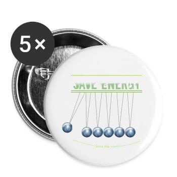 Save energy - Buttons small 1''/25 mm (5-pack) - white - Front