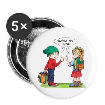 students - Buttons klein 25 mm (5er Pack) - Weiß - Vorne