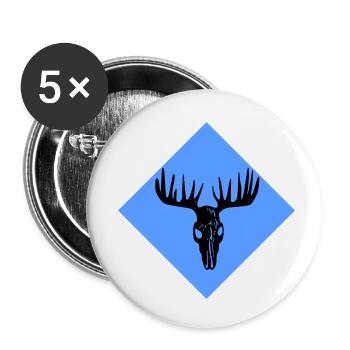 Moose Skull - Buttons small 1''/25 mm (5-pack) - white - Front