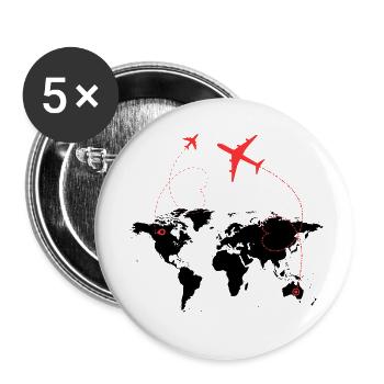 Allez on voyage - Lot de 5 petits badges (25 mm) - blanc - Devant