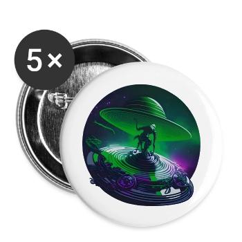 Galactic Ufo Surfer - Buttons small 1''/25 mm (5-pack) - white - Front