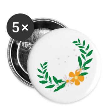 Flower Flower Plant - Lot de 5 petits badges (25 mm) - blanc - Devant
