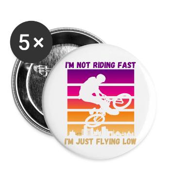 I don't drive too fast, I just fly low - Buttons small 1''/25 mm (5-pack) - white - Front