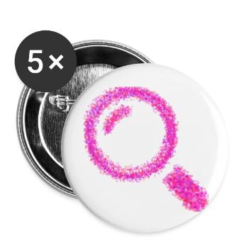 Zoom avant T-shirt - Lot de 5 petits badges (25 mm) - blanc - Devant