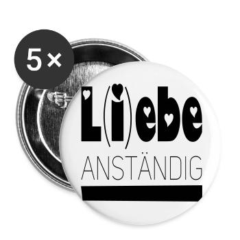 lebe anständig - Buttons klein 25 mm (5er Pack) - Weiß - Vorne