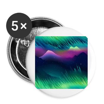 Northern Lights Glow: Polarlichter-Kollektion - Buttons klein 25 mm (5er Pack) - Weiß - Vorne