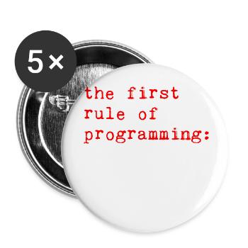 Règle de programmation, si ça marche, n’y touchez pas 2 - Lot de 5 petits badges (25 mm) - blanc - Devant