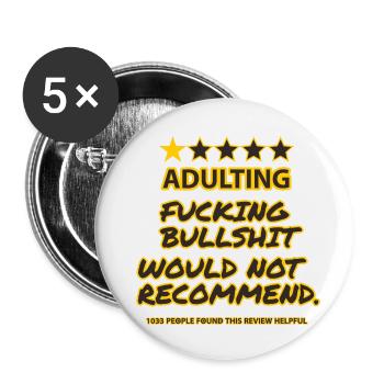 Adulting review - Buttons small 1''/25 mm (5-pack) - white - Front