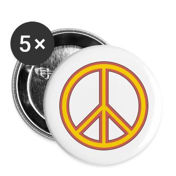 Signe de paix - Lot de 5 petits badges (25 mm) - blanc - Devant