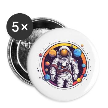 Astronaut in space - Buttons small 1''/25 mm (5-pack) - white - Front