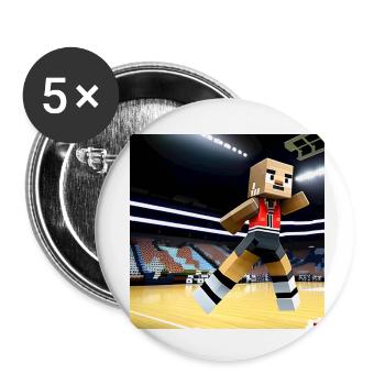 “His Airness" im Pixel-Land! Basketball shirt - Buttons klein 25 mm (5er Pack) - Weiß - Vorne