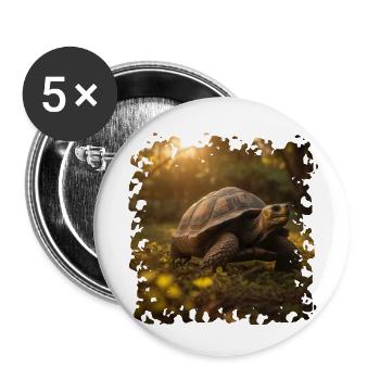 Les tortues sont des créatures fascinantes - Lot de 5 petits badges (25 mm) - blanc - Devant