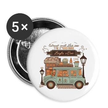 Boulangerie et boulangerie : une délicieuse combinaison - Lot de 5 petits badges (25 mm) - blanc - Devant