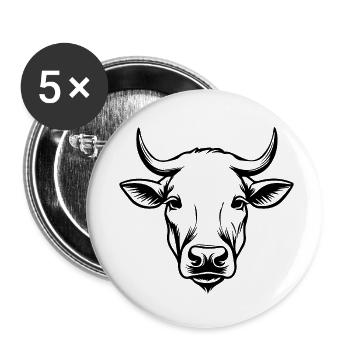 Kuh Kühe Rind Bauernhof Landwirtschaft - Buttons klein 25 mm (5er Pack) - Weiß - Vorne