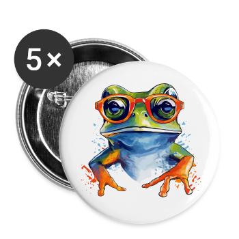 Gret the frog - Buttons small 1''/25 mm (5-pack) - white - Front