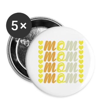 Mama Mama Mama - Muttertagsgeschenke - Buttons klein 25 mm (5er Pack) - Weiß - Vorne