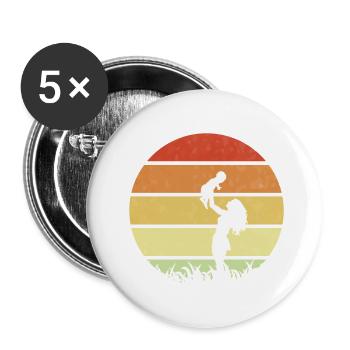 Maman - Cadeaux de fête des mères - Lot de 5 petits badges (25 mm) - blanc - Devant