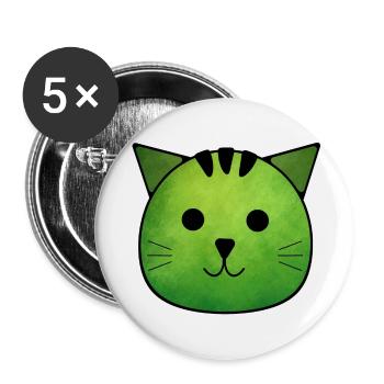 The Little Cat Otto - Buttons small 1''/25 mm (5-pack) - white - Front