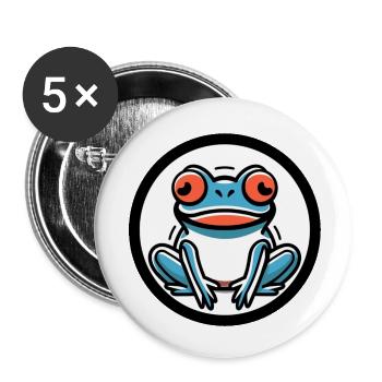 Psychedelic Frog Splash: Neon Minimalistic Print - Lot de 5 petits badges (25 mm) - blanc - Devant