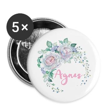 Für Agnes - Buttons klein 25 mm (5er Pack) - Weiß - Vorne