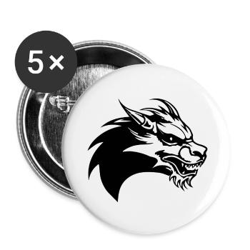 Drache Drachen Fantasie Mythologie - Buttons klein 25 mm (5er Pack) - Weiß - Vorne