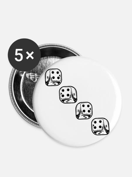 boardgame chess backgammon game night - Buttons klein 25 mm (5er Pack) - Weiß