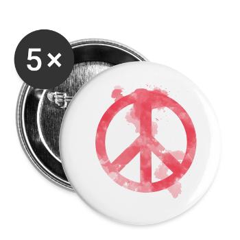 Friede - Buttons klein 25 mm (5er Pack) - Weiß - Vorne
