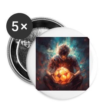 Football from fire aura - Buttons small 1''/25 mm (5-pack) - white - Front