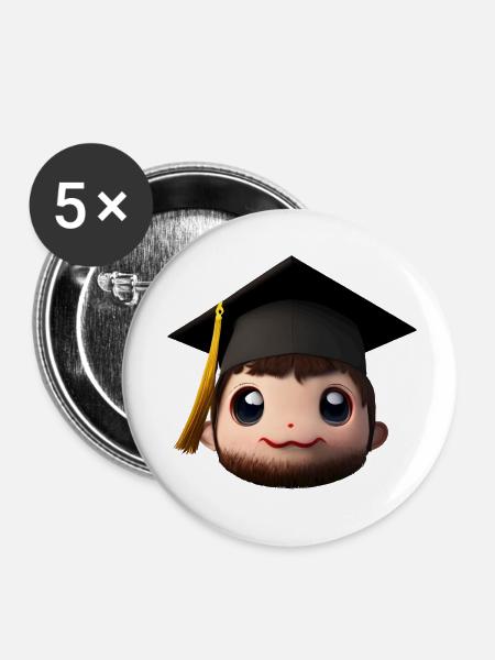 Bachelor Studium Absolvent Schulabschluss - Buttons klein 25 mm (5er Pack) - Weiß