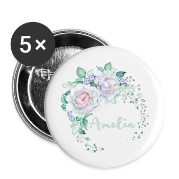 Pour Amelia - Lot de 5 petits badges (25 mm) - blanc - Devant