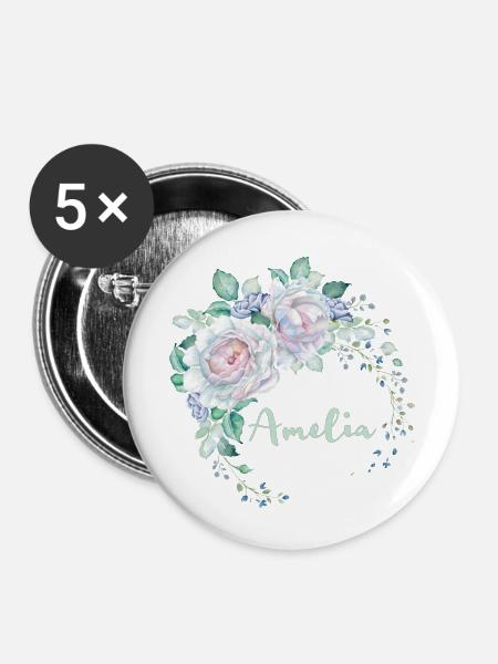 Für Amelia - Buttons klein 25 mm (5er Pack) - Weiß