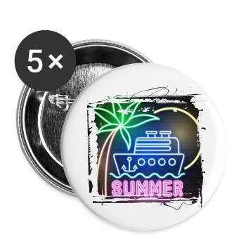 sommer strand strand retro meer neon licht eng - Buttons klein 25 mm (5er Pack) - Weiß - Vorne