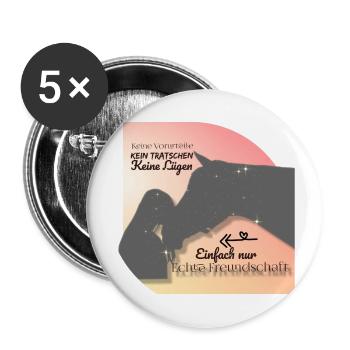 echte Freundschaft - Buttons klein 25 mm (5er Pack) - Weiß - Vorne