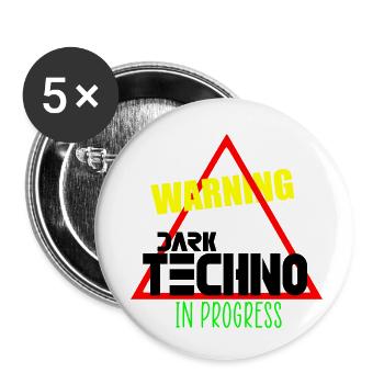 Dark techno in progress - Buttons small 1''/25 mm (5-pack) - white - Front