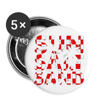 Été surf croatie plage paradis hrvatska party - Lot de 5 petits badges (25 mm) - blanc - Devant