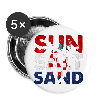 Été surf croatie plage paradis hrvatska party - Lot de 5 petits badges (25 mm) - blanc - Devant