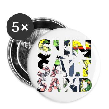 Été surf croatie plage paradis hrvatska party - Lot de 5 petits badges (25 mm) - blanc - Devant