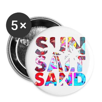 Été surf croatie plage paradis hrvatska party - Lot de 5 petits badges (25 mm) - blanc - Devant