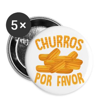 Curros Por Favor Food Dessert Latin Pastry - Buttons klein 25 mm (5er Pack) - Weiß - Vorne