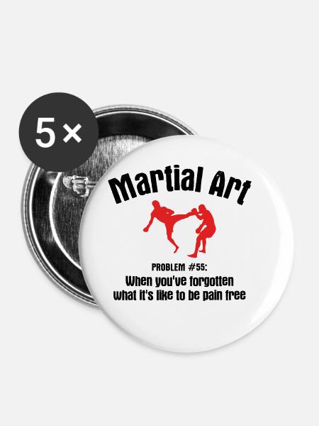 Mixed Martial Arts MMA - Buttons klein 25 mm (5er Pack) - Weiß