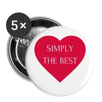 Tout simplement le meilleur - Lot de 5 petits badges (25 mm) - blanc - Devant