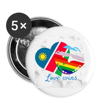 Fierté de la Namibie - Lot de 5 petits badges (25 mm) - blanc - Devant