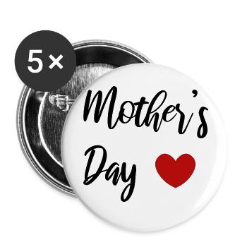 Mots de la fête des mères - Lot de 5 petits badges (25 mm) - blanc - Devant