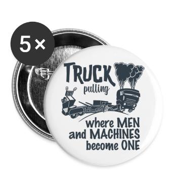 truck pulling duotone - Buttons small 1''/25 mm (5-pack) - white - Front