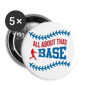 Base Baseball Slogan - Buttons small 1''/25 mm (5-pack) - white - Front