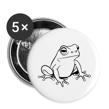 Frosch Amphibie Kröte - Buttons klein 25 mm (5er Pack) - Weiß - Vorne