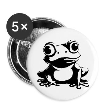 Frosch Amphibie Kröte - Buttons klein 25 mm (5er Pack) - Weiß - Vorne