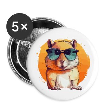 Mimi, die Rennmaus - Buttons klein 25 mm (5er Pack) - Weiß - Vorne