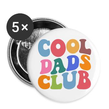 Club des papas cool - Lot de 5 petits badges (25 mm) - blanc - Devant